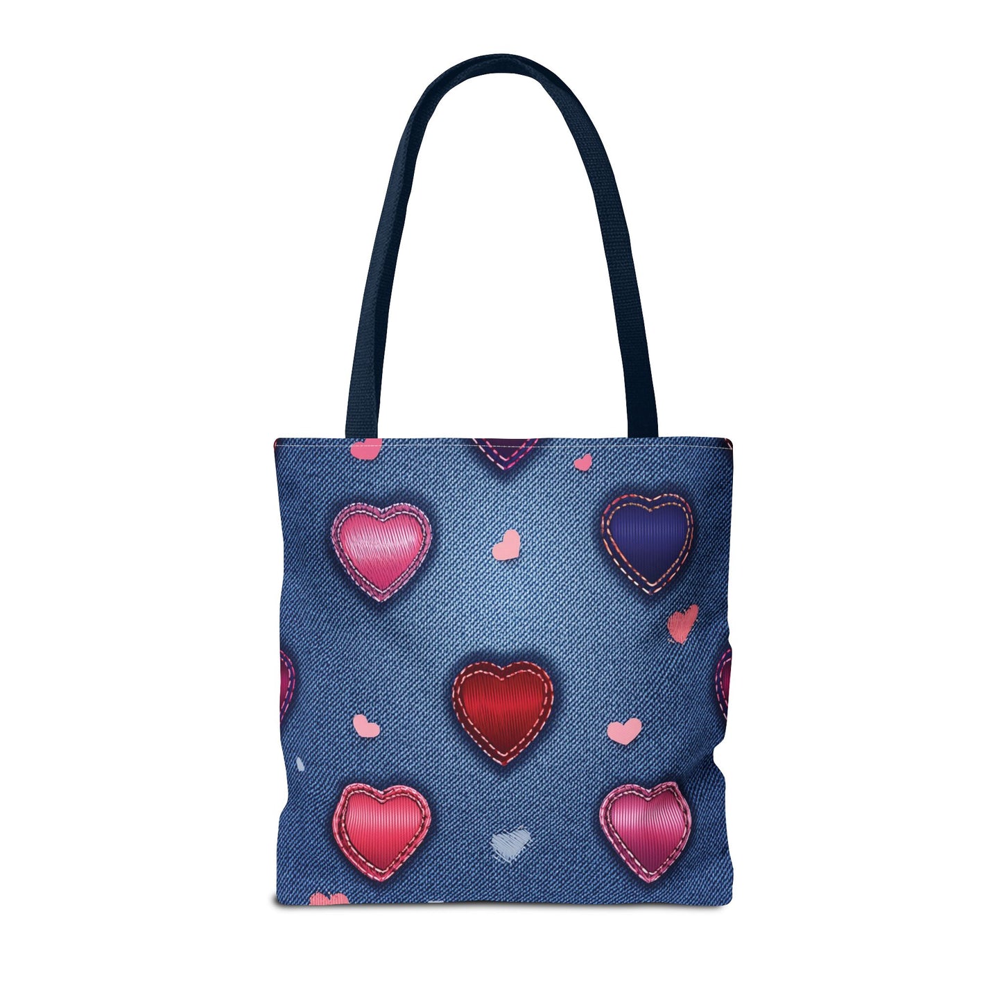 Love Day Graphic Design Denim Fabric Imitation Print Unisex Canvas Bag POLY 3 Sizes Tote Bag 201-26