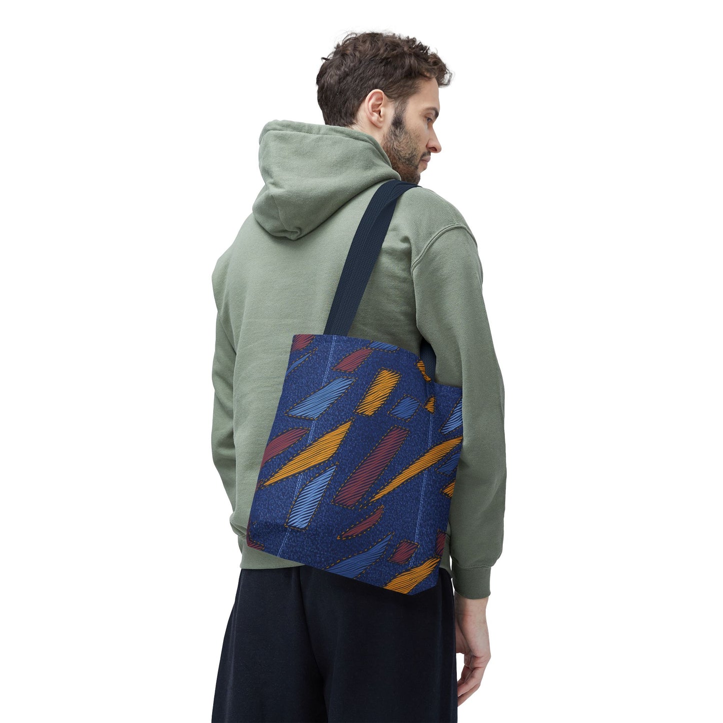 Denim Fabric Imitation Print Unisex Canvas Bag Poly Spun 3 Sizes Tote Bag 149
