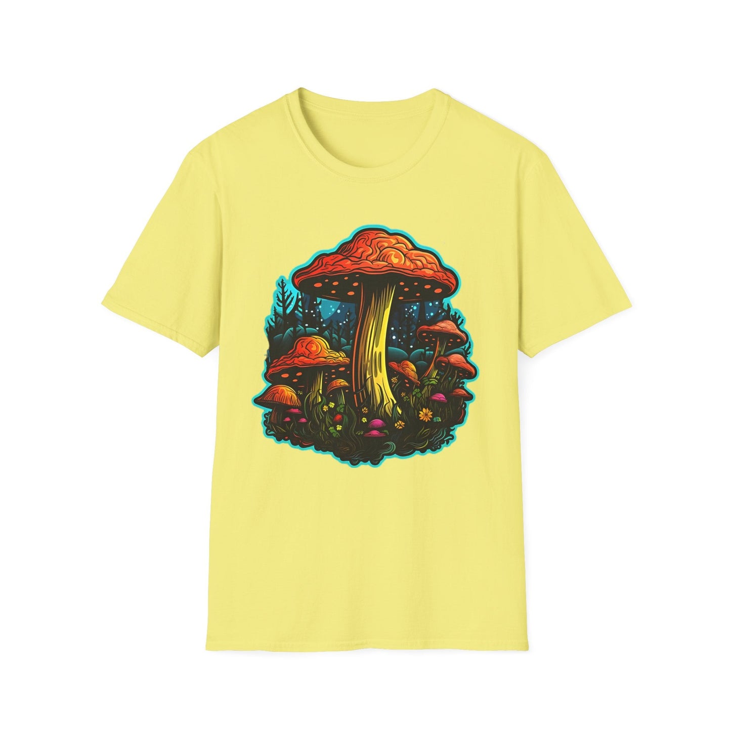 Mashroom Tee Shirt Unisex Softstyle 64000 With Funny Mashroom Fungus Graphic Design
