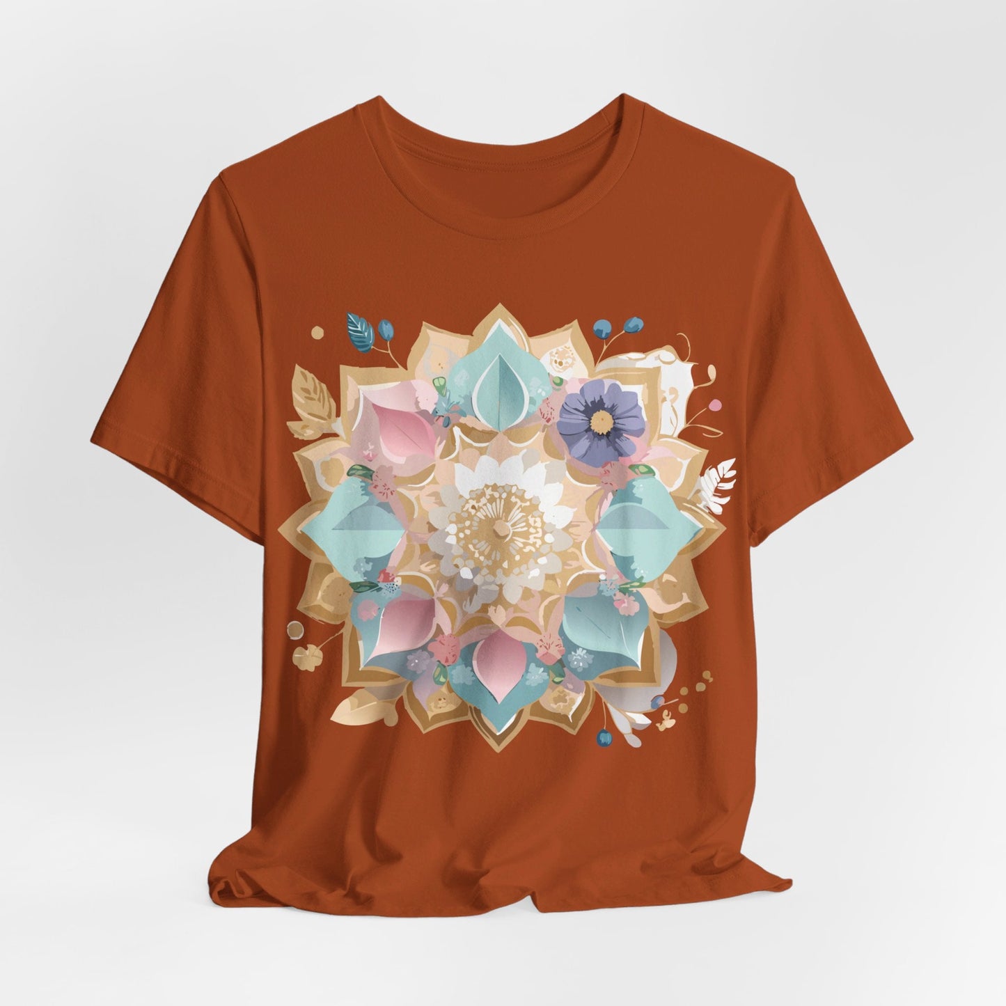Mandala Graphic Unisex 100 Cotton Vintage Floral Artwork Tee 16