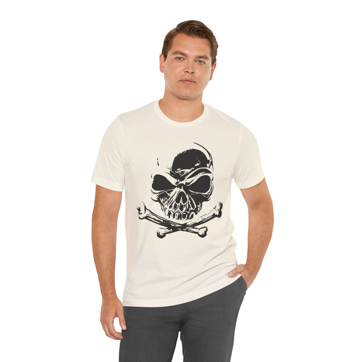 Black Skull Graphic Design Tee, Skull Shirt, Vintage Tees, Art Design T-Shirt, Vintage Graphic Tee, Art Shirts with Skulls