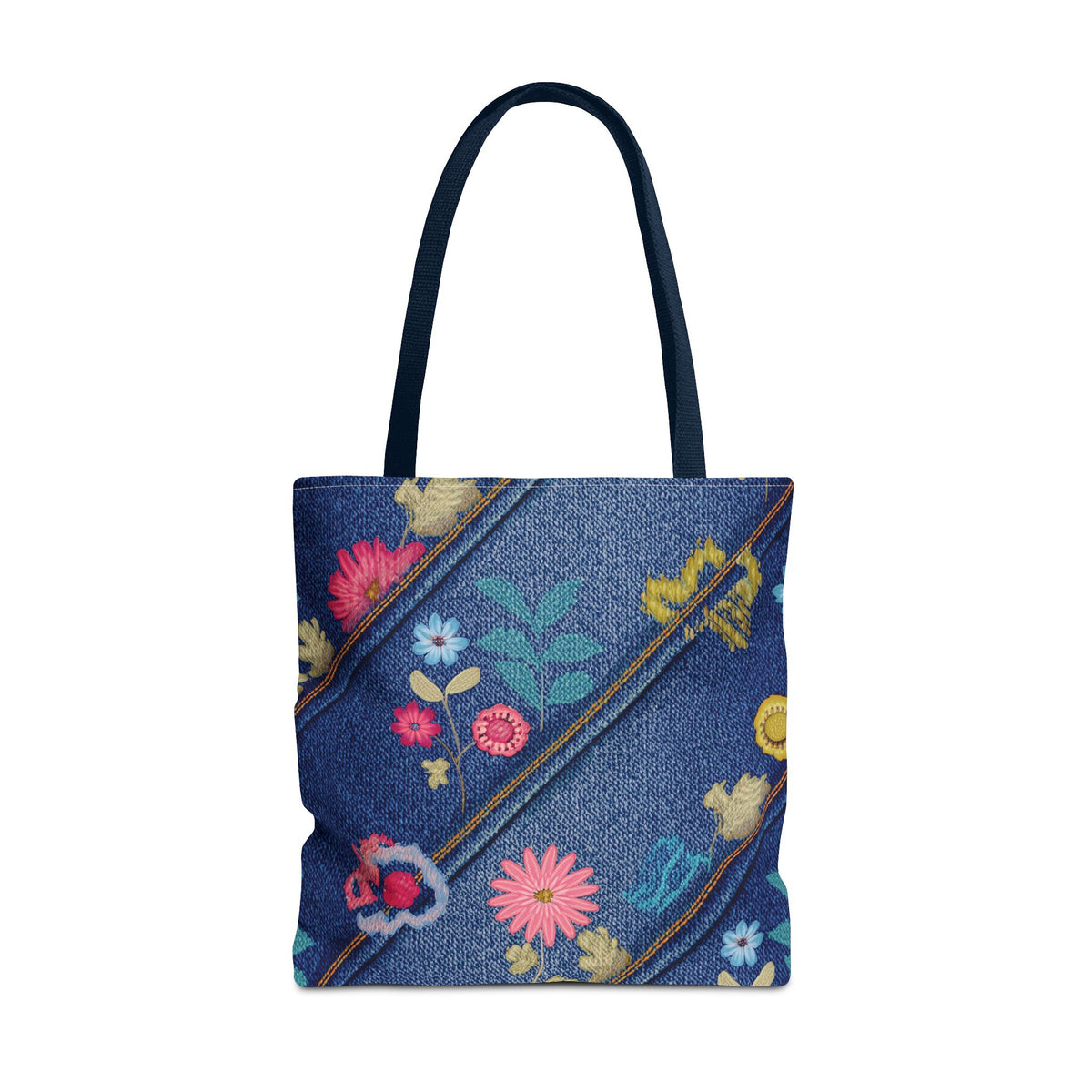 Denim Fabric Imitation Print Unisex Canvas Bag Poly Spun 3 Sizes Tote Bag 164