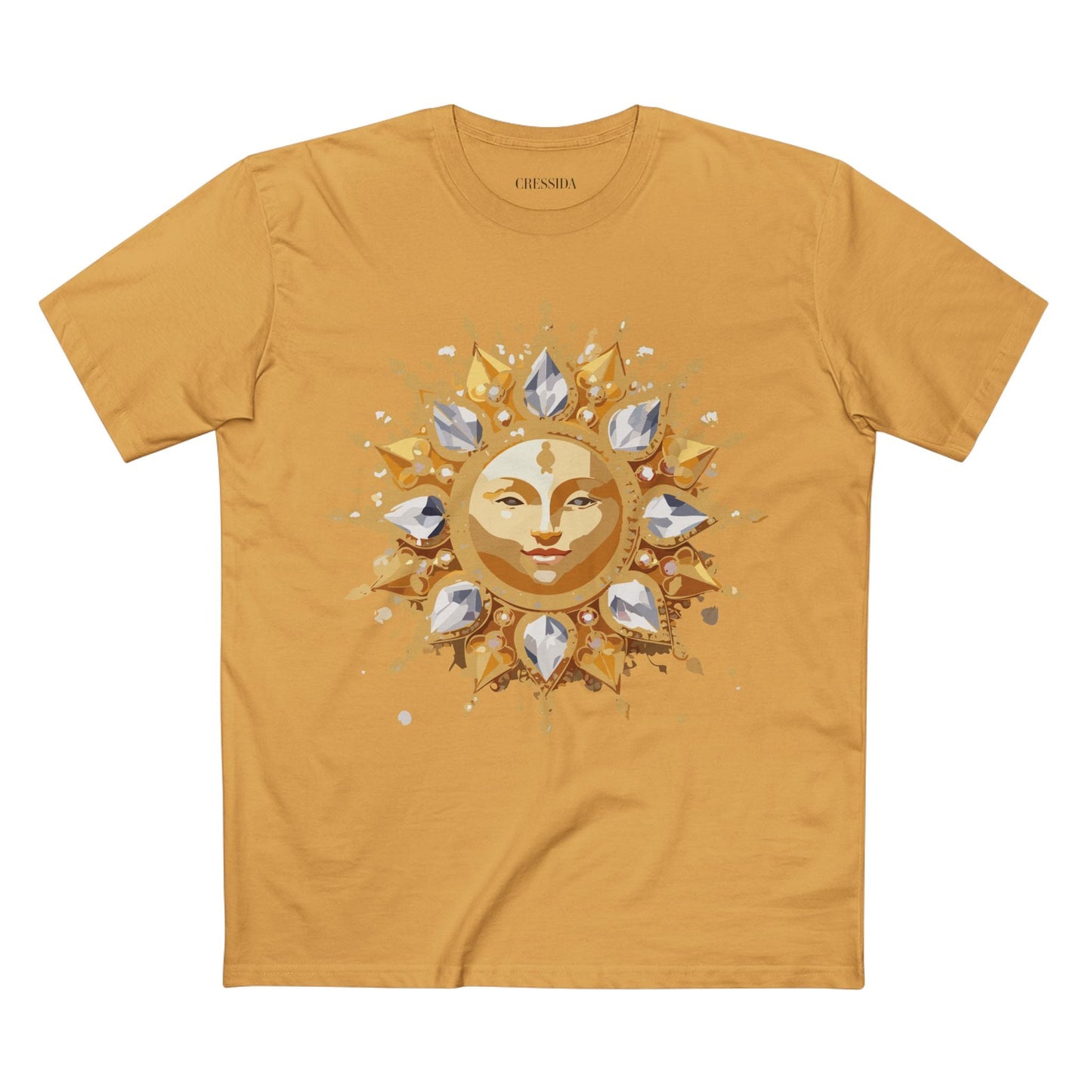 Gold Sun Graphic Unisex 100 Cotton T-Shirt with Golden Art Design 4
