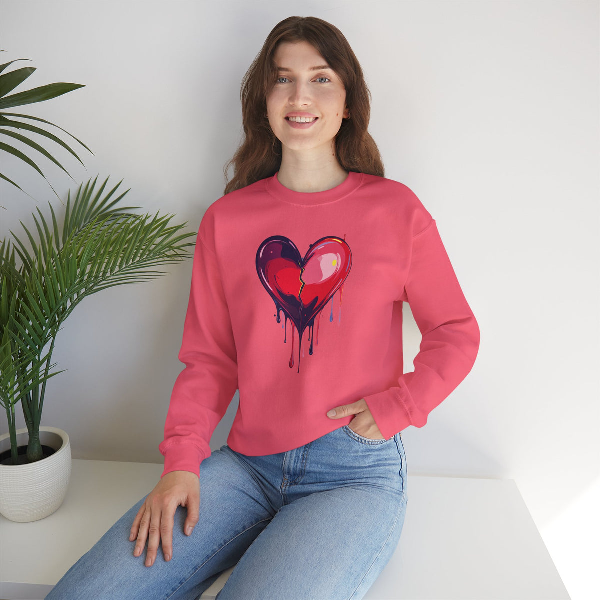 Big Red Heart Sweatshirt, Love Sweatshirt, Valentine's Day Sweatshirt, Heart Sweatshirt 118