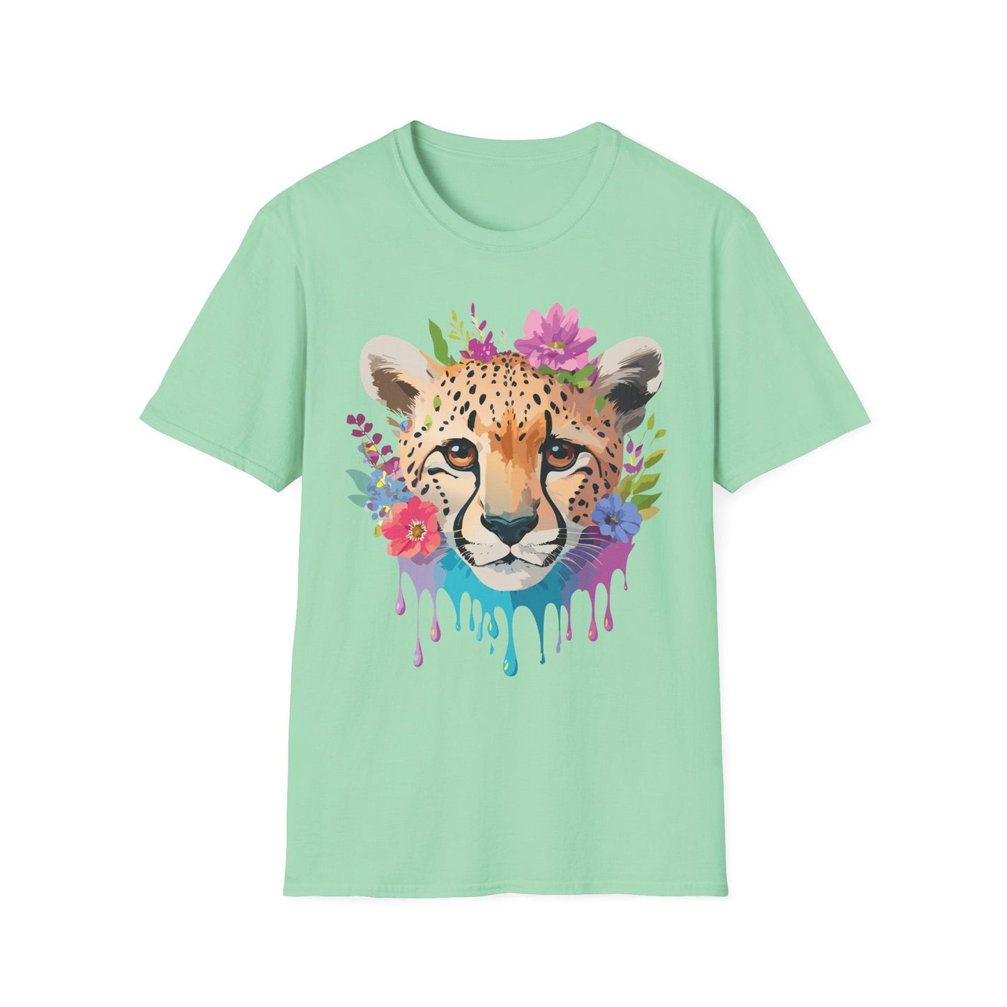 Cheetah Print Unisex Softstyle T Shirt Gildan 64000 Tee For Everyday Comfort