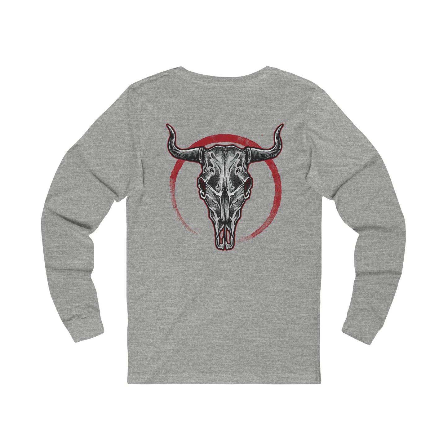 Biker Rally Unisex Bull Long Sleeve Tee, Bull Jersey Shirt, Biker Rally T-Shirts, Rodeo Art Design Tees Austin Texas T-Shirts