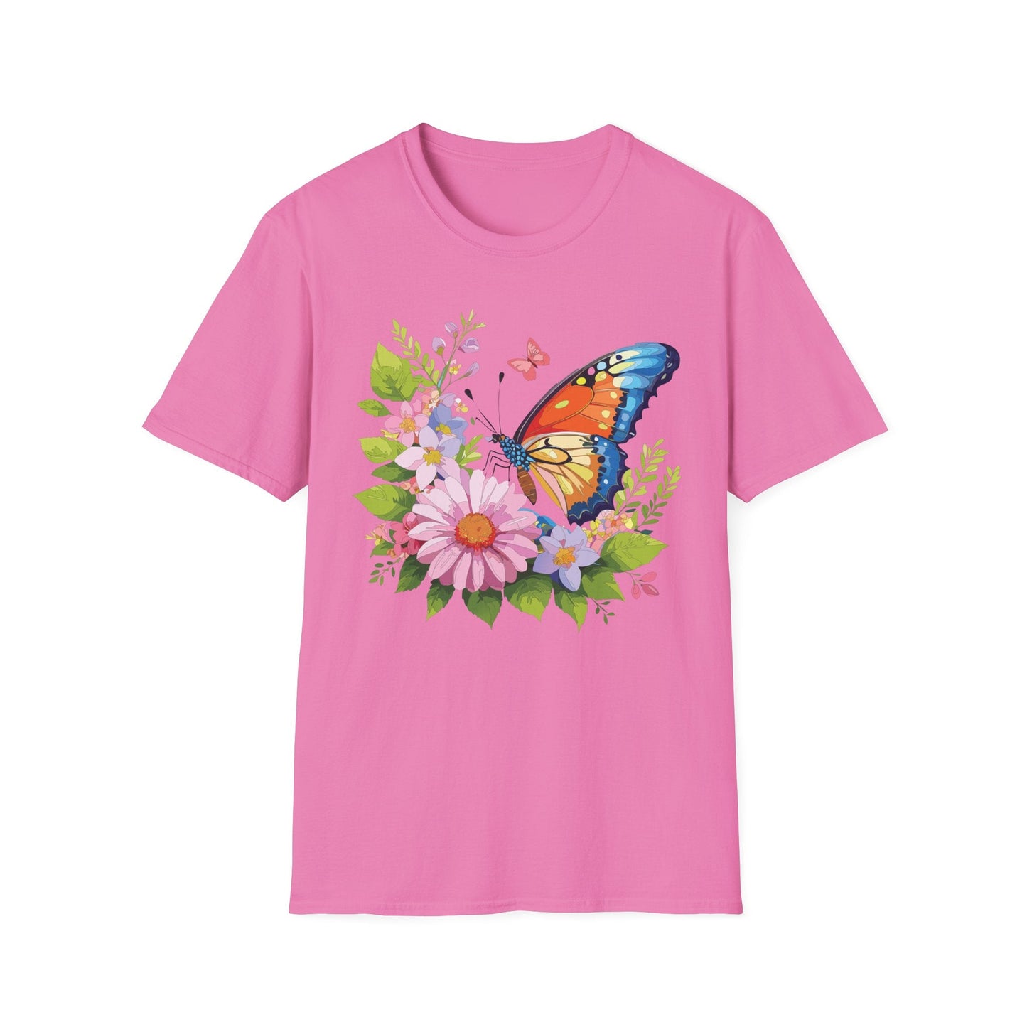 Butterfly T Shirt Unisex Short Sleeve Gildan Softstyle 64000 Monarch Butterfly Design Graphic