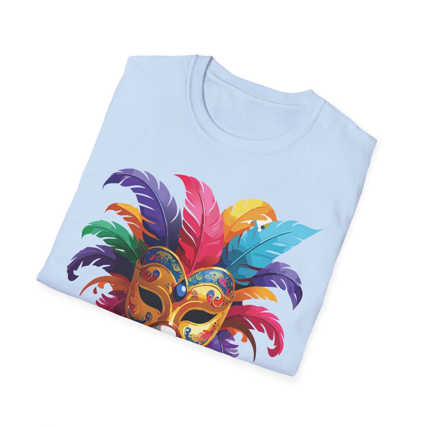 Unisex Mask Tee Shirt Gildan Softstyle 64000 Lightweight Comfortable Masquerade Design Tee