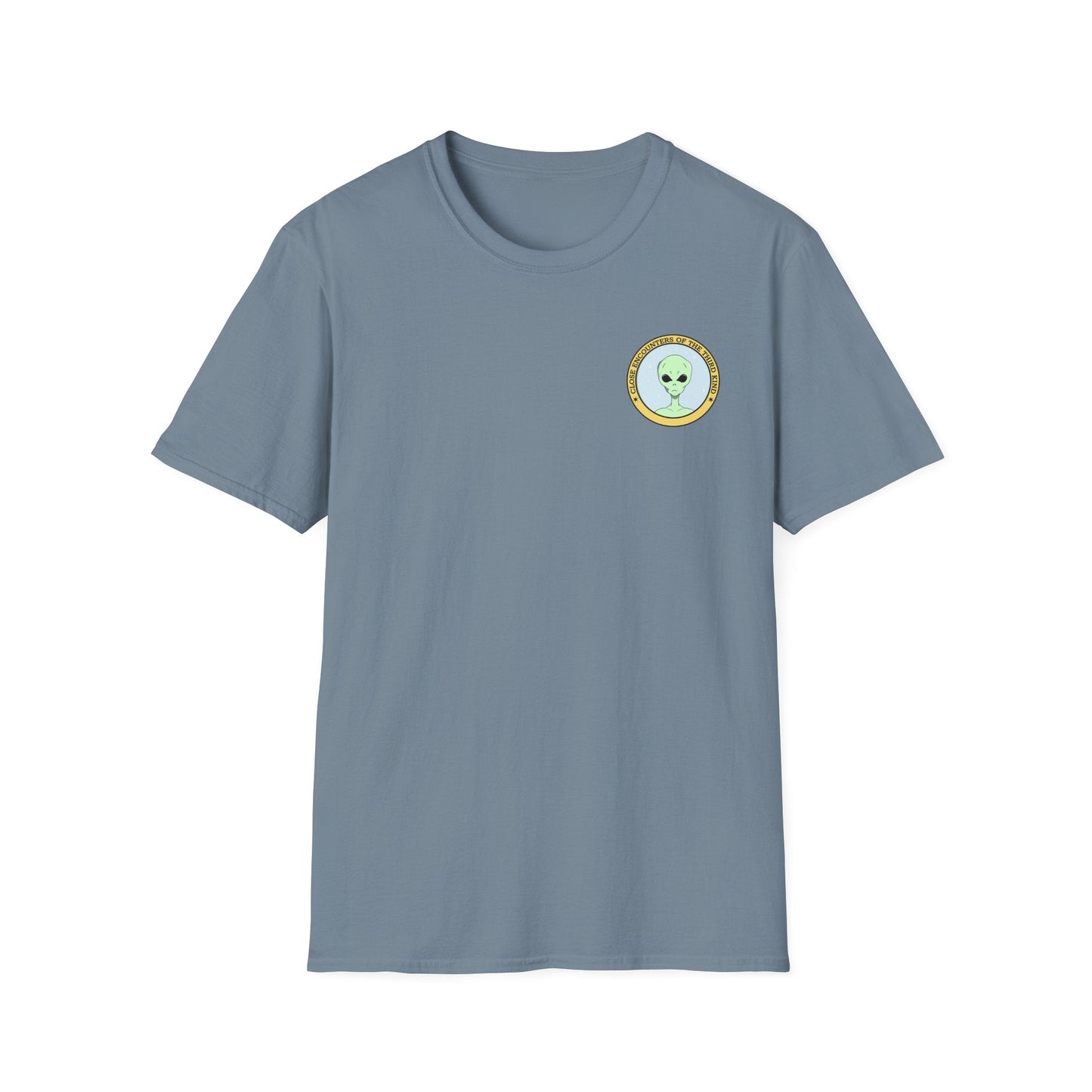 Alien Badge TShirt  Small Chest Logo I Believe Retro Space Tee