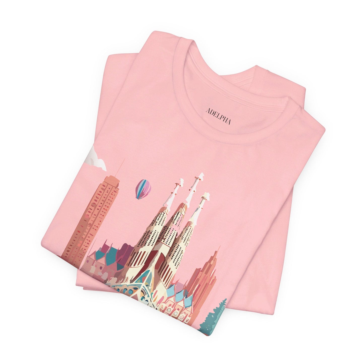 Adelpha Graphic Tee Barcelona Style Unisex Jersey Short Sleeve Vintage Inspired Shirt Casual Wear