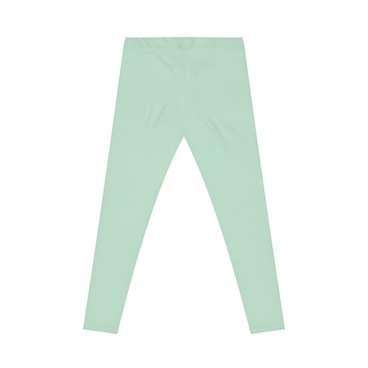 Pale Green Color Women's Poly-Span Casual Leggings XS-2XL
