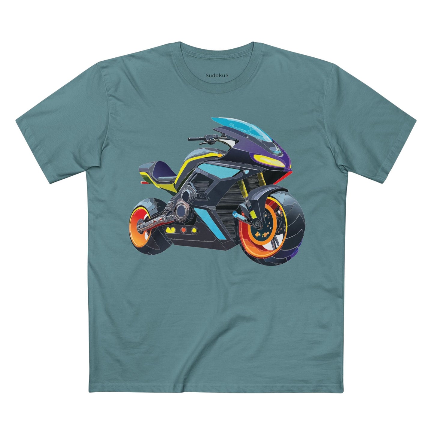 Moto Bike Graphic Unisex 100 Cotton Staple Tee 27