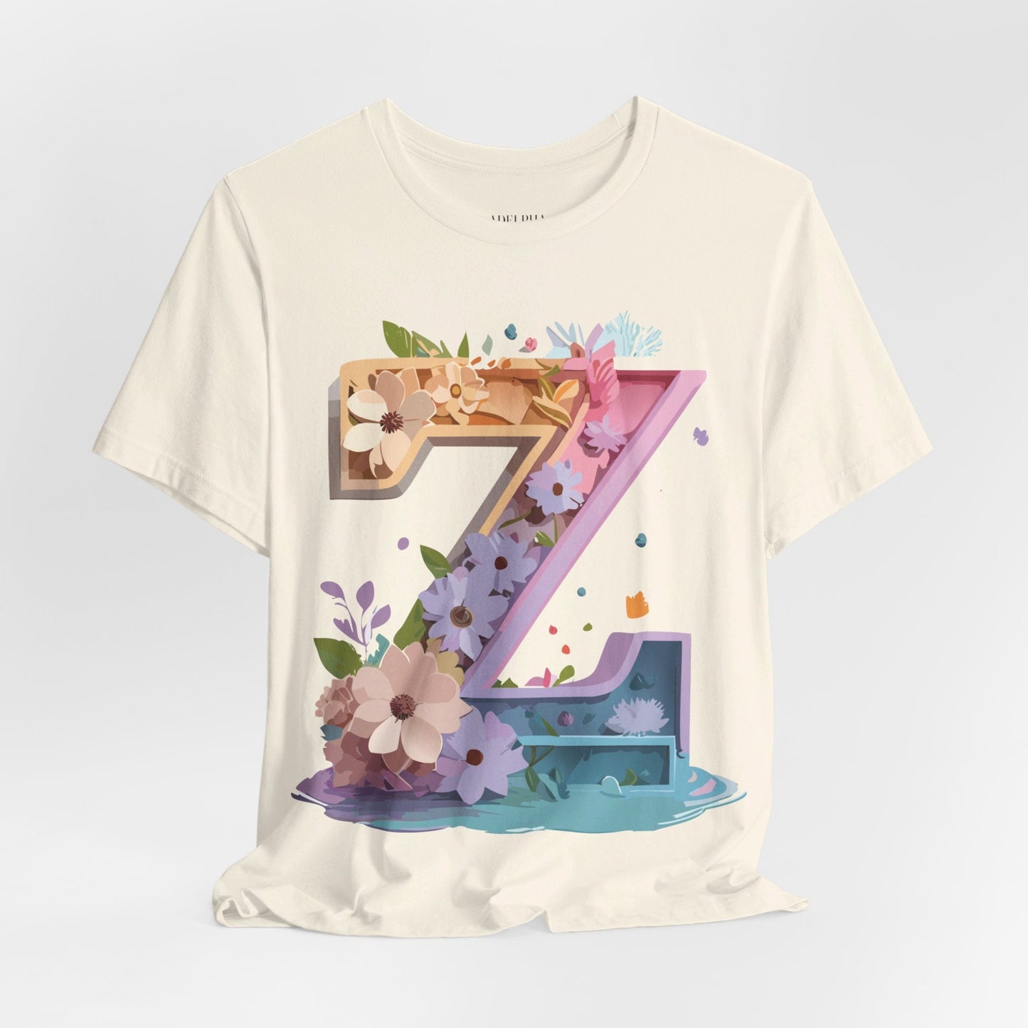 Letter Z Shirt Unisex Graphic Tee By Adelpha Vintage Inspired Jersey Short Sleeve