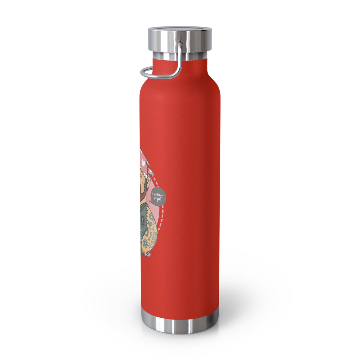 22oz Copper Insulated Water Bottle with Cartoon Design - CV83