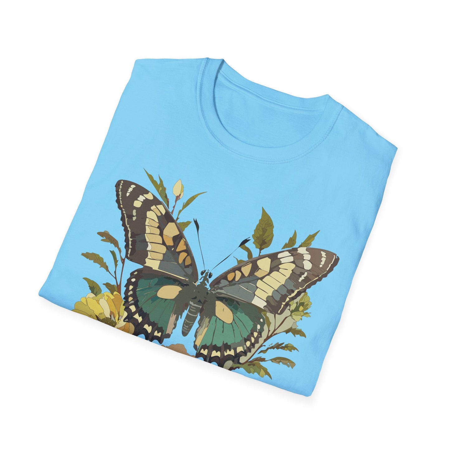 Butterfly Shirt Unisex Monarch Butterfly Tee Gildan Softstyle 64000 100 Percent Ring Spun Cotton