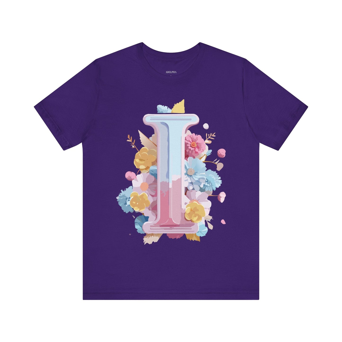 Letter I Shirt Unisex Graphic Tee Vintage Inspired Adelpha Art Design Short Sleeve