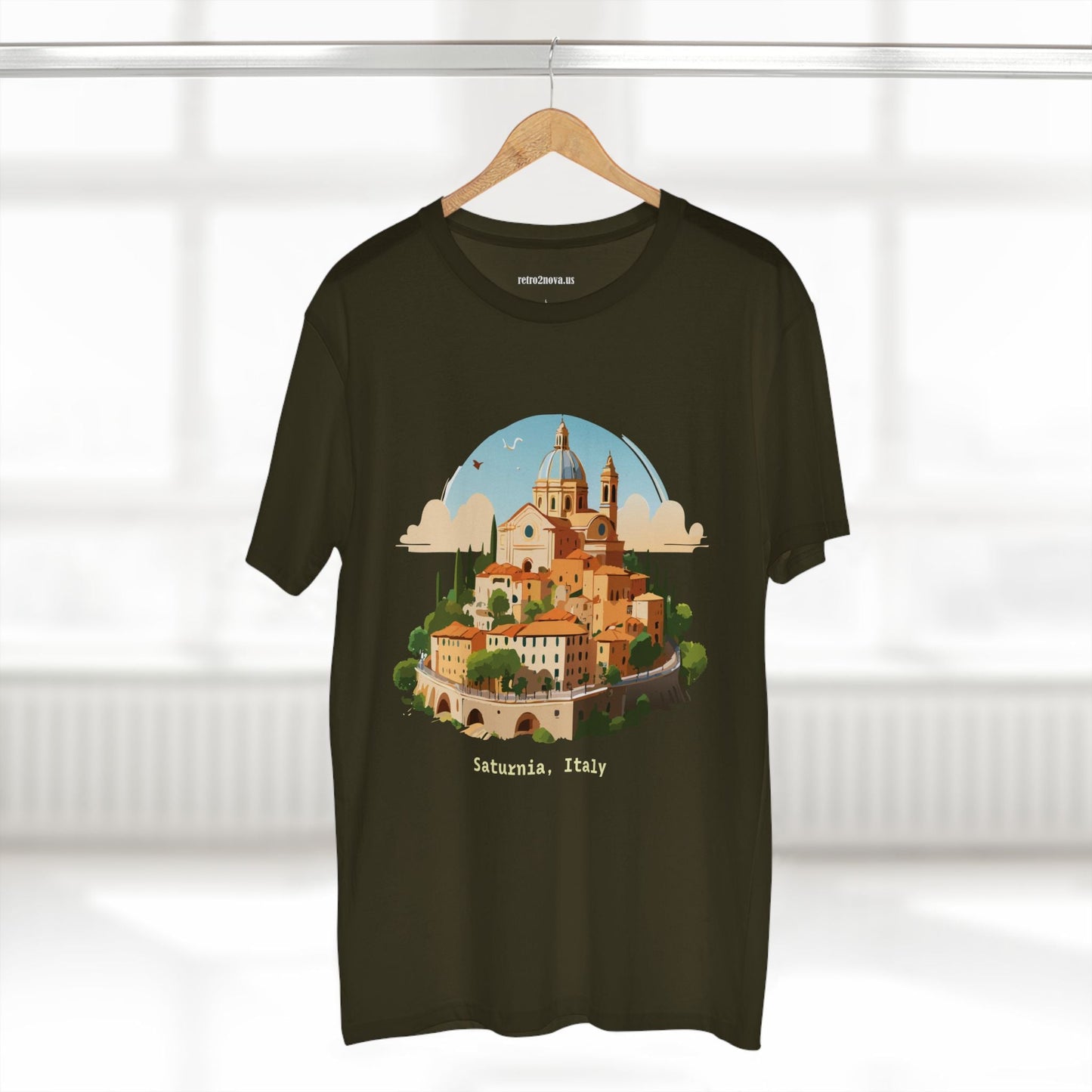 Italy Travel Shirt Unisex Premium Cotton Art Tee By Retro2Nova TT64 For Everyday Comfort