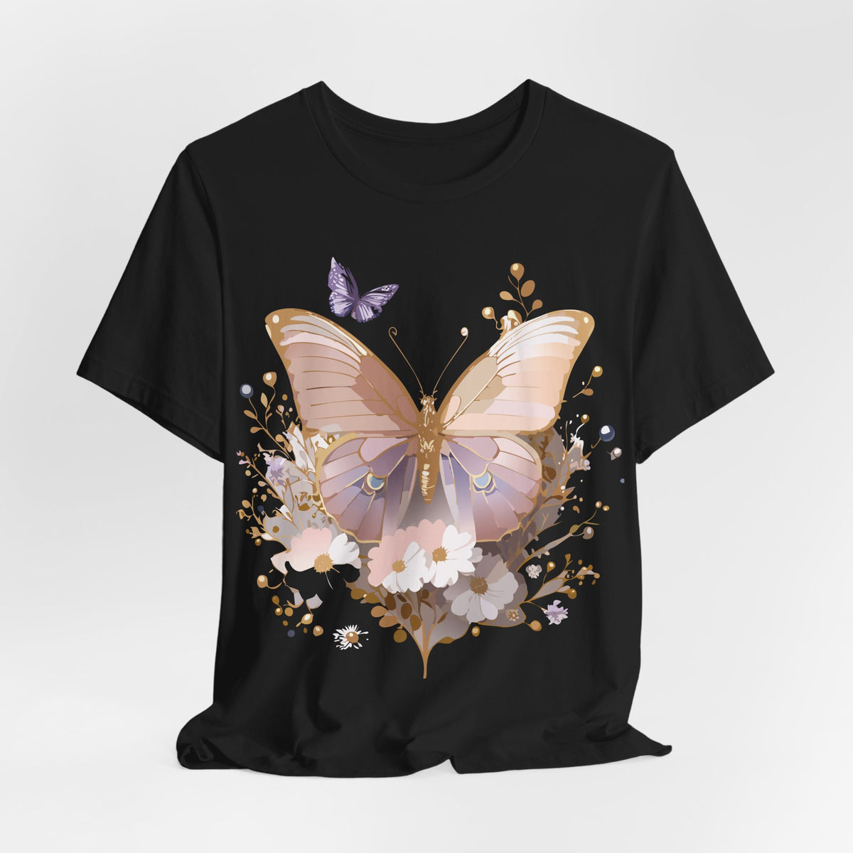 Butterfly Graphic Unisex Cotton Bella+Canvas Tee with Art Design n84