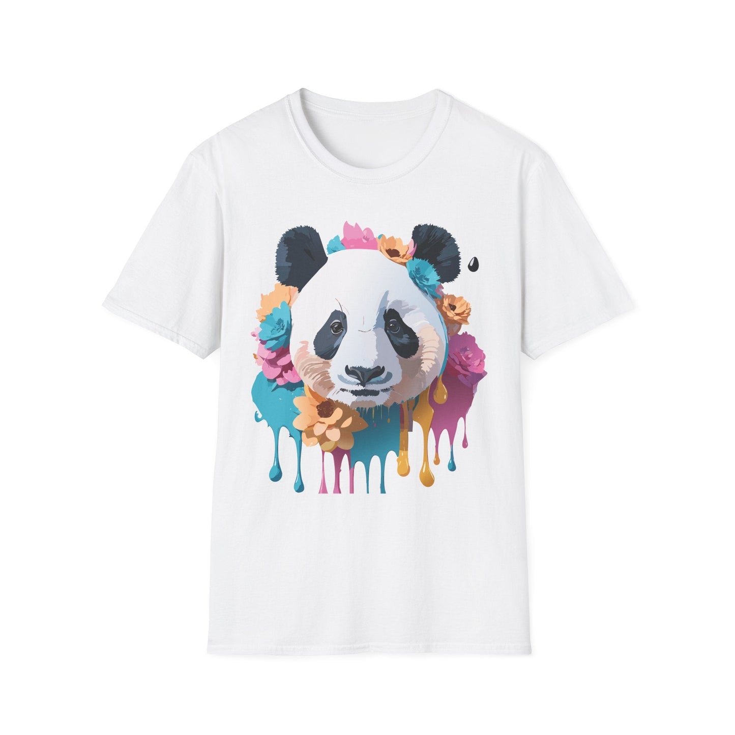 Unisex Panda Shirt Softstyle Cotton Tee For Everyday Wear With Cute Animal Print