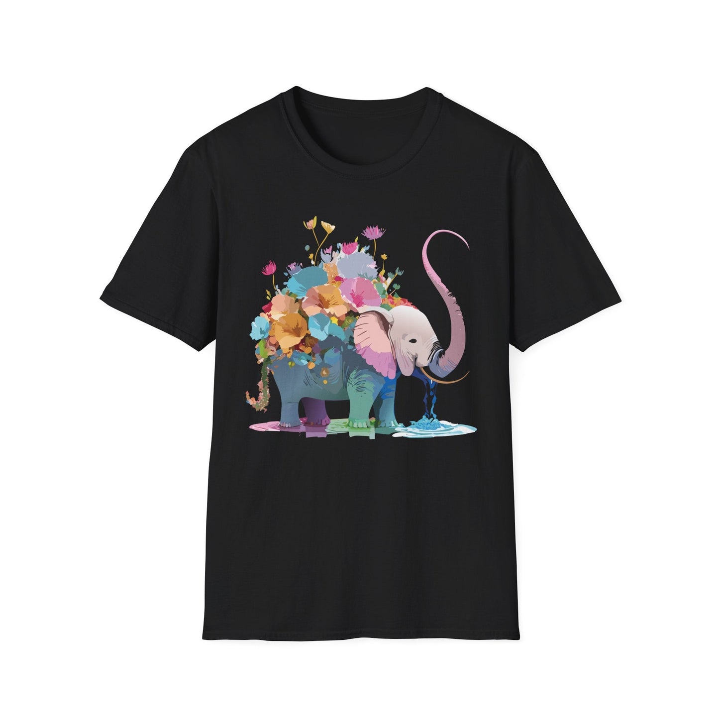 Elephant T Shirt Unisex Softstyle Cotton Tee With Animated Elephant Design Premium Comfort