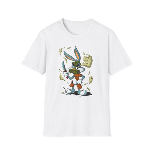 Cartoon Bunny Graphic Unisex Cotton Animal Animation Artwork Design Tee 17