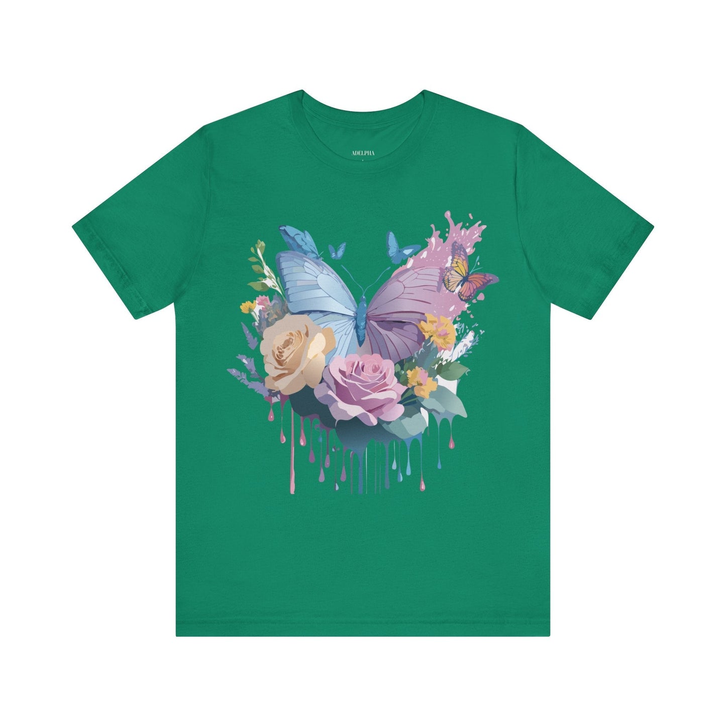 Butterfly Graphic Unisex 100 Cotton Lightweight Vintage Floral Design Jersey Tee 33