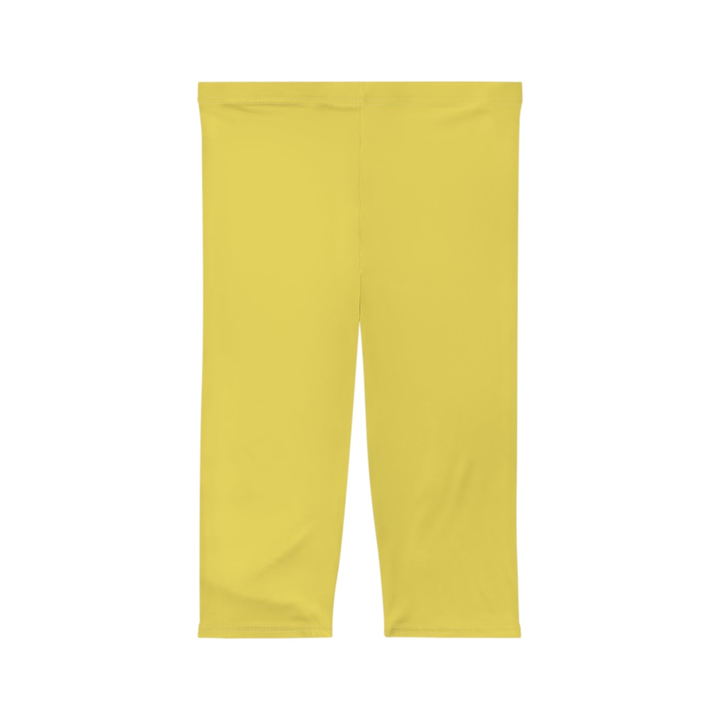 True Yellow Color Women's Brushed Suede Poly Span Casual Capri Leggings XS-2XL