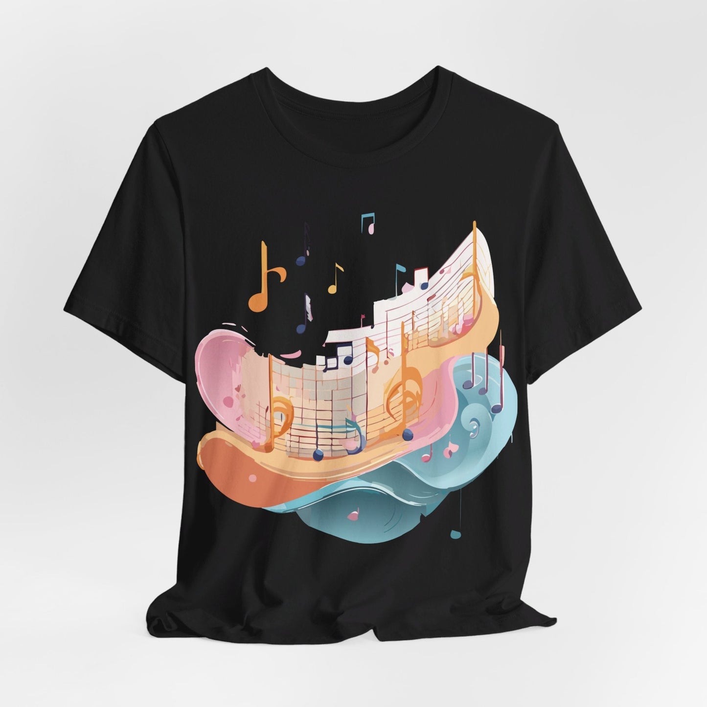 Music Graphic Unisex 100 Cotton Vintage Art with Musical Elements Tee 27