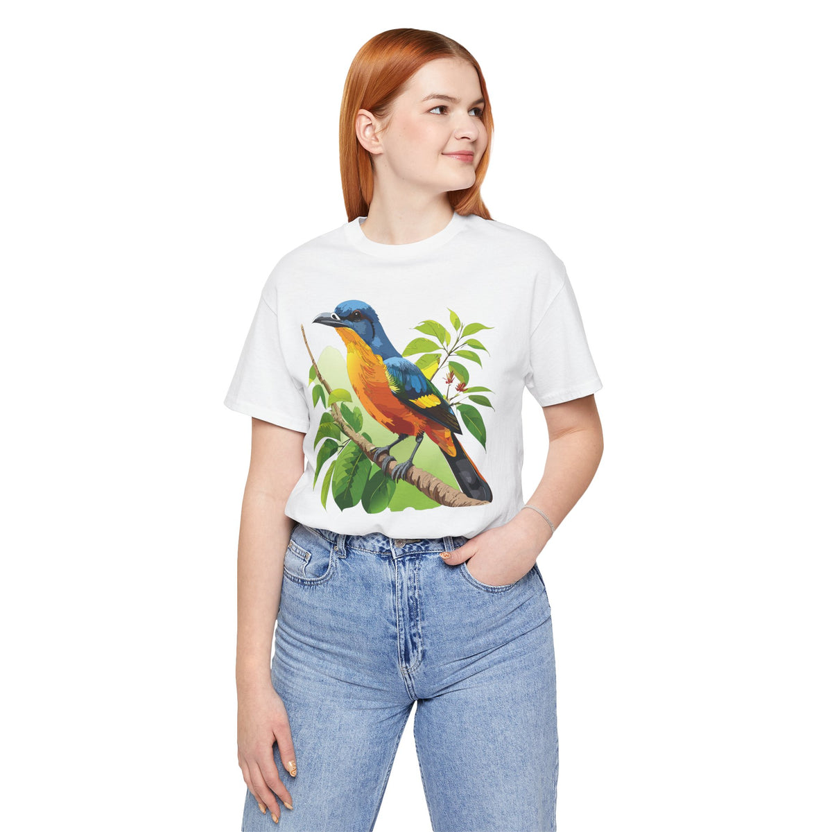 Bird Graphic Unisex Cotton Bella+Canvas Tee with Art Animal Design ab60
