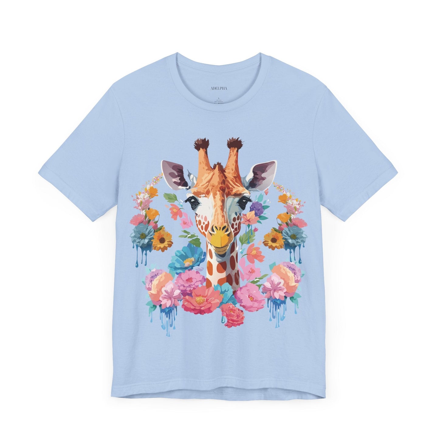 Giraffe Graphic Tee By Adelpha Unisex Short Sleeve Vintage Inspired Art Shirt Premium Quality