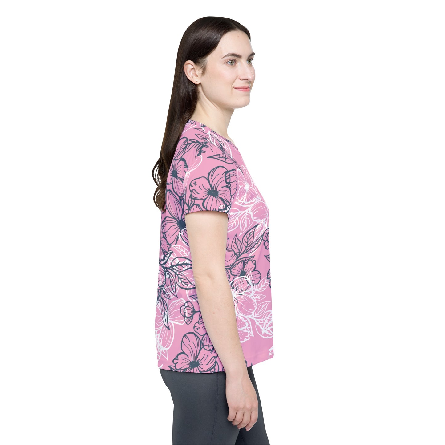 Poly Jersey Tee Shirt with floral prints