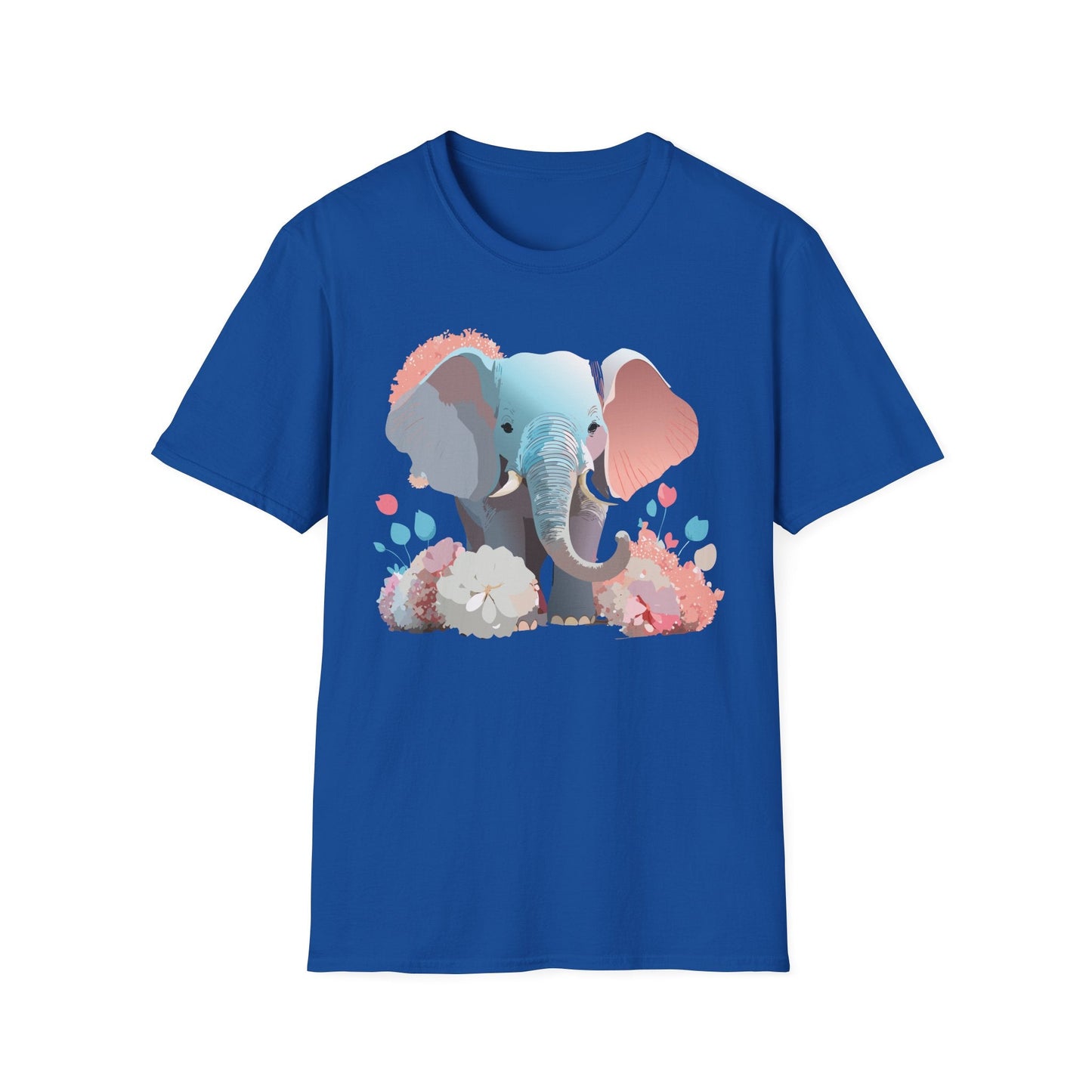 Elephant T Shirt Unisex Softstyle Graphic Tee With Elephant Animation Animal Print