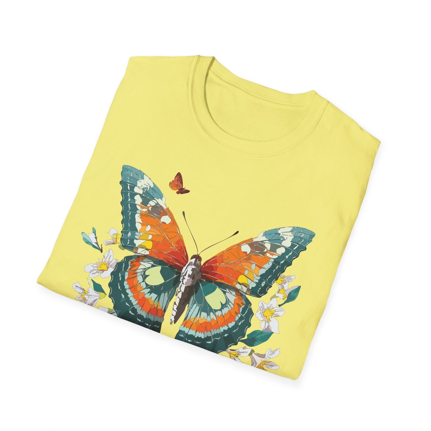 Butterfly T Shirt Unisex Softstyle Gildan 64000 100 Percent Ring Spun Cotton Monarch Tee