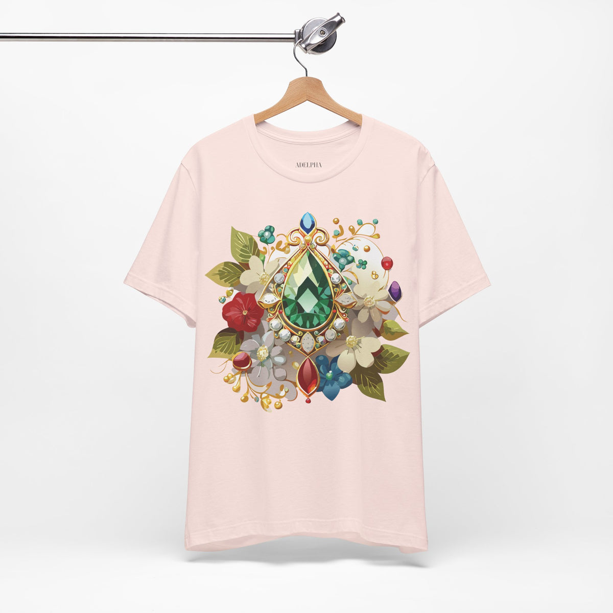 Jewelry Graphic Unisex Cotton Bella+Canvas Tee with Art Design n126