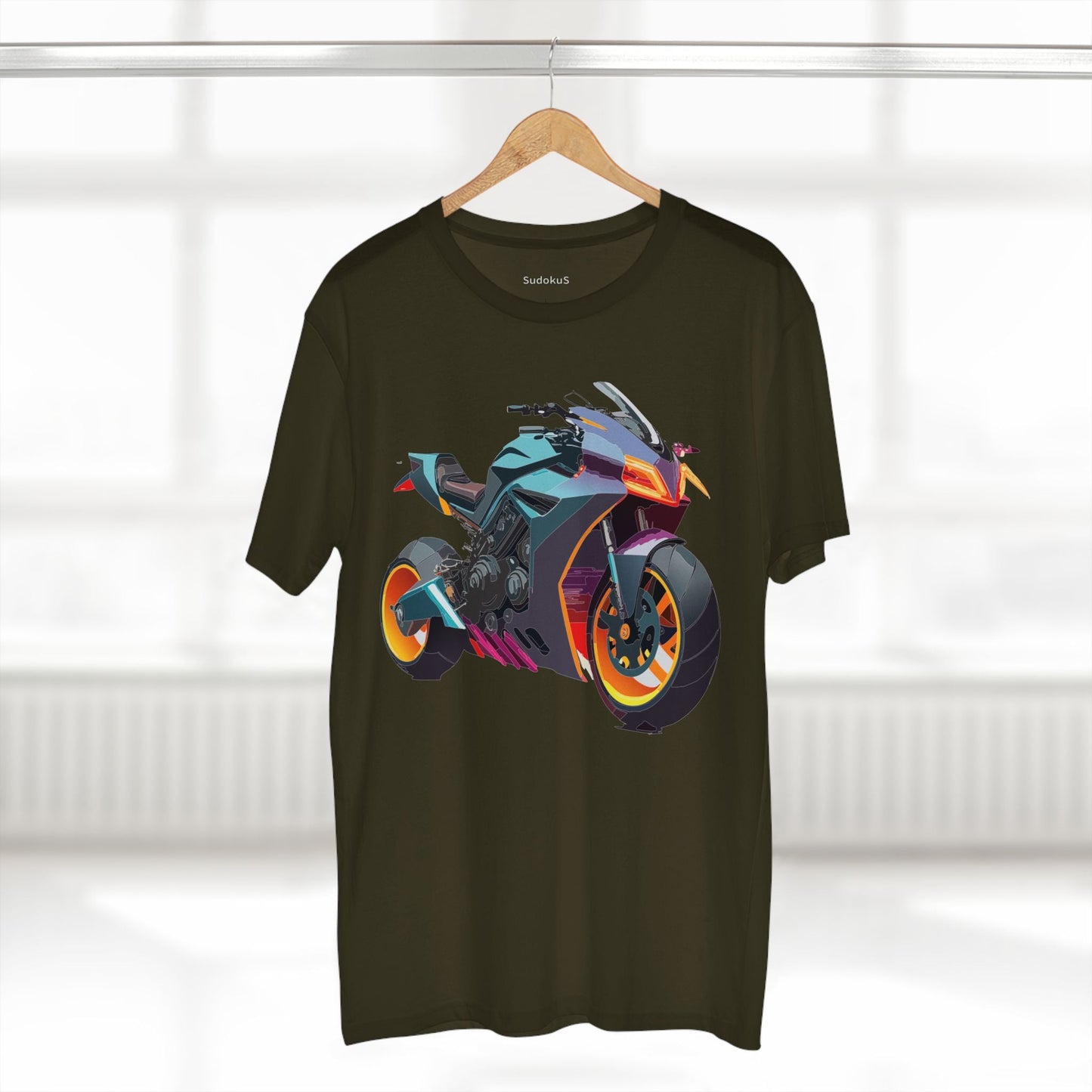 Moto Bike Graphic Unisex 100 Cotton Staple Tee 16