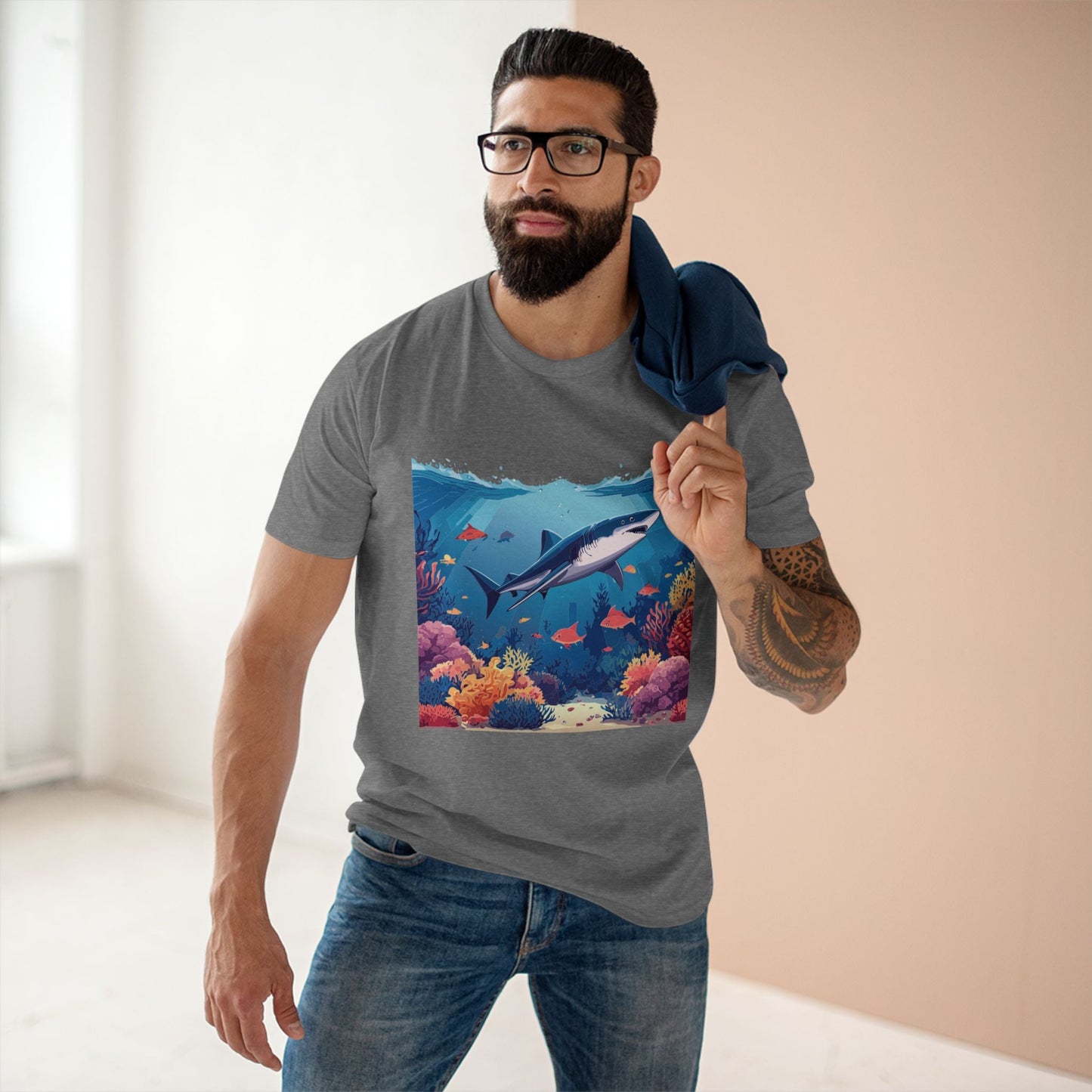 Ocean Pacific Unisex Premium Cotton Tee With Original Art Design From Retro2Nova Art Collection