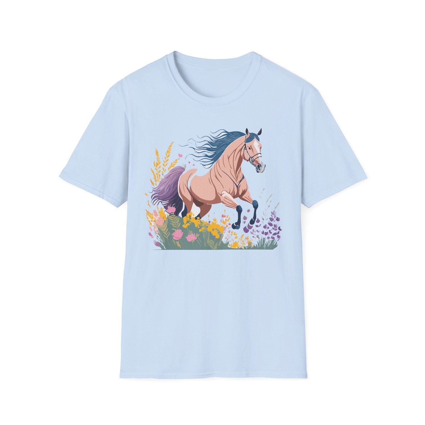 Unisex Horse Shirt With Animal Design Gildan Softstyle 64000 Tee