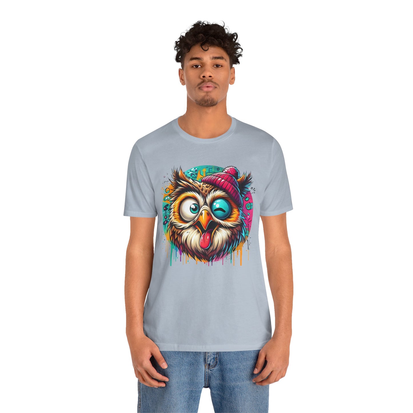 Colorful Owl Graphic Tee, Fun Owl Shirt, Funny Bird Shirt, Cute Cartoon Tees, Animal T-Shirt, Animal Tees, Art Design T-Shirt