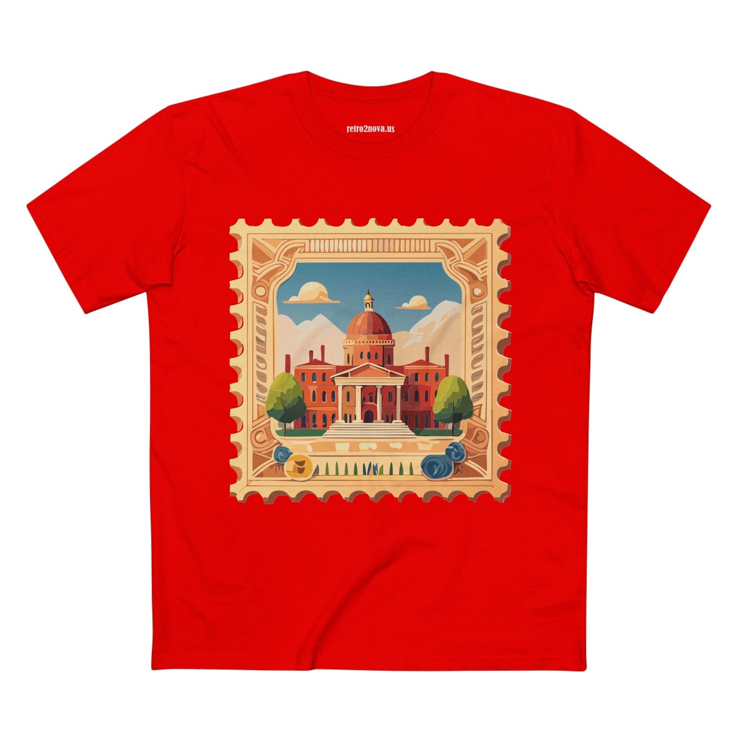 Postage Stamp Shirt Unisex Premium Cotton Tee With Original Art Collection By Retro2Nova PS14
