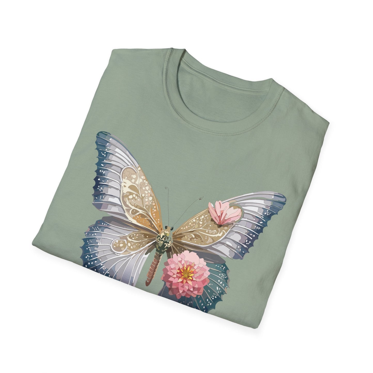 Unisex Monarch Butterfly T Shirt Softstyle Gildan 64000 100 Percent Ring Spun Cotton Tee