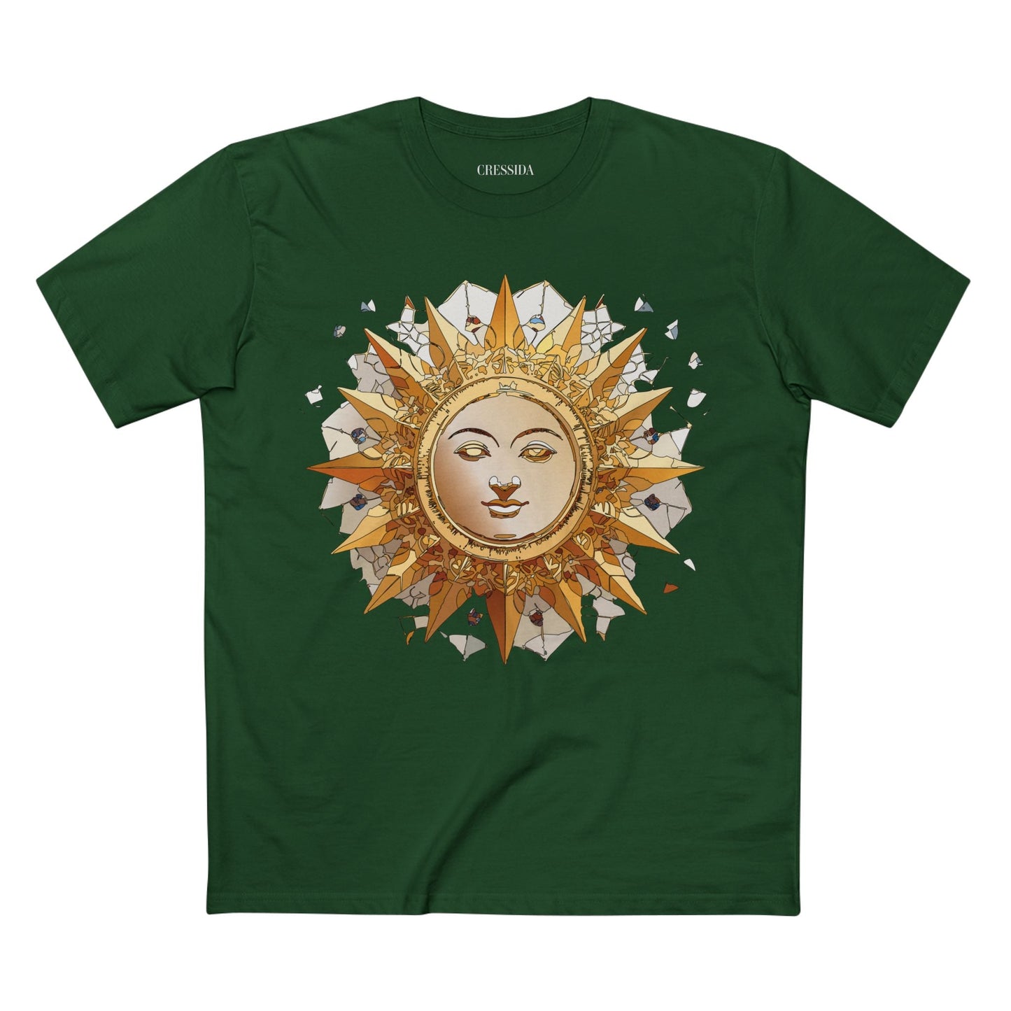Gold Sun Graphic Unisex 100 Cotton T-Shirt with Golden Art Design 19