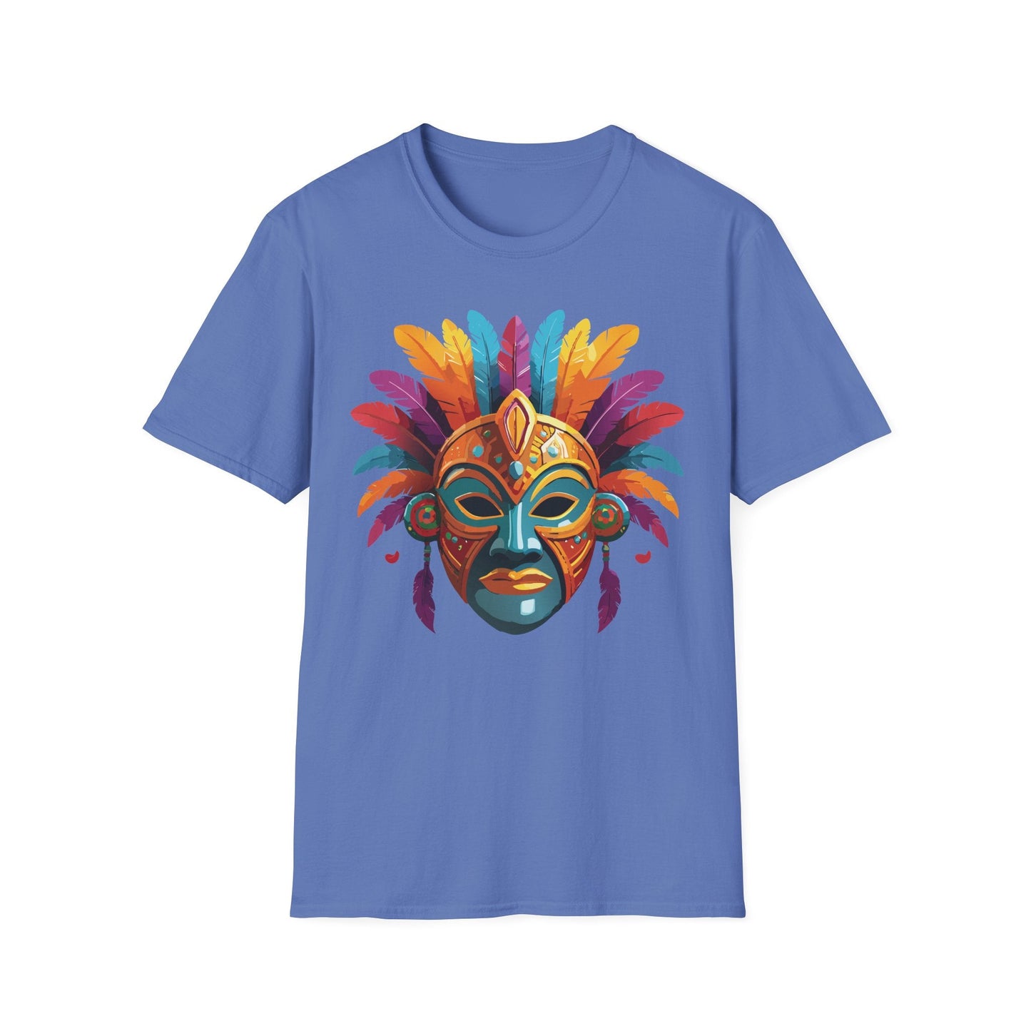 Unisex Gildan Mask T Shirt Softstyle 64000 With Art Design Lightweight Cotton Tee
