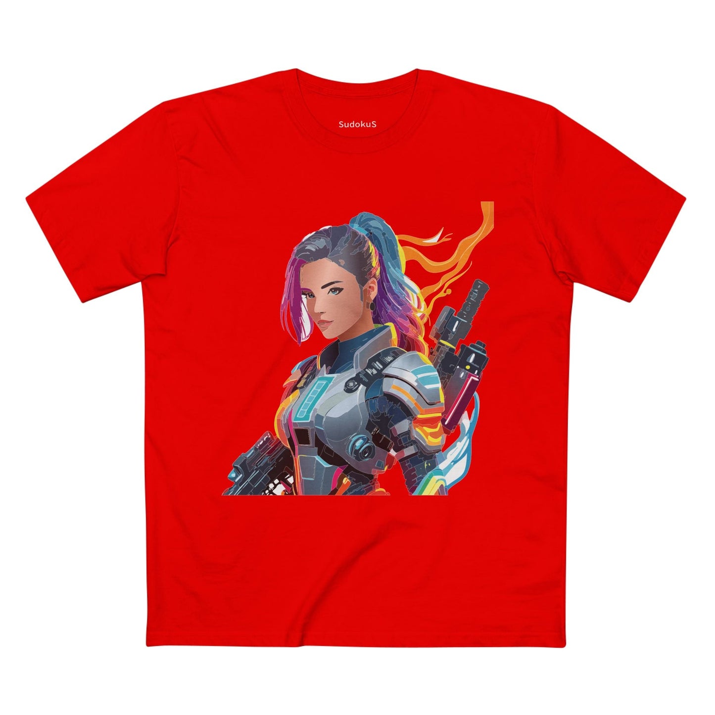 Army-woman Graphic Unisex 100 Cotton Staple Tee 10