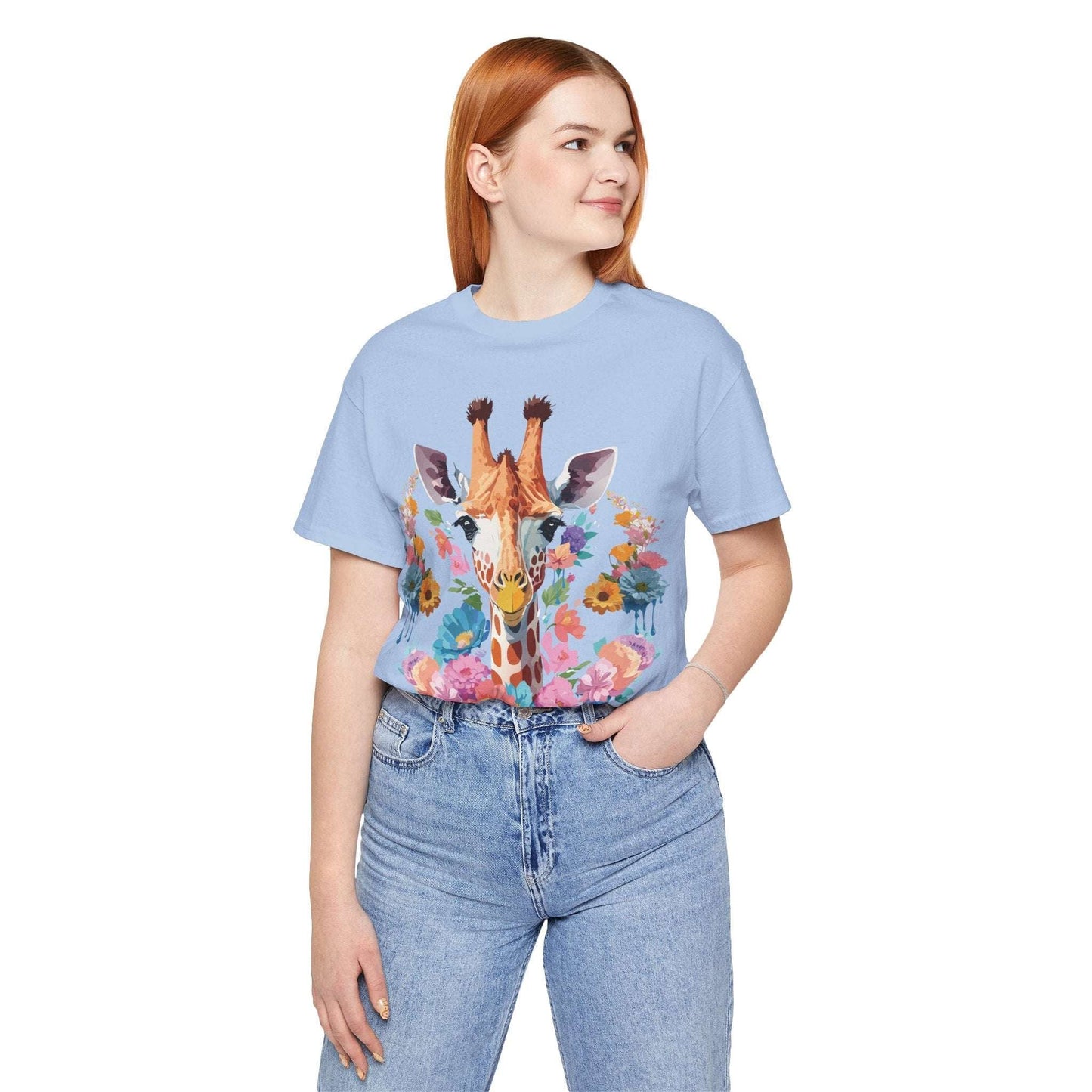 Giraffe Graphic Tee By Adelpha Unisex Short Sleeve Vintage Inspired Art Shirt Premium Quality