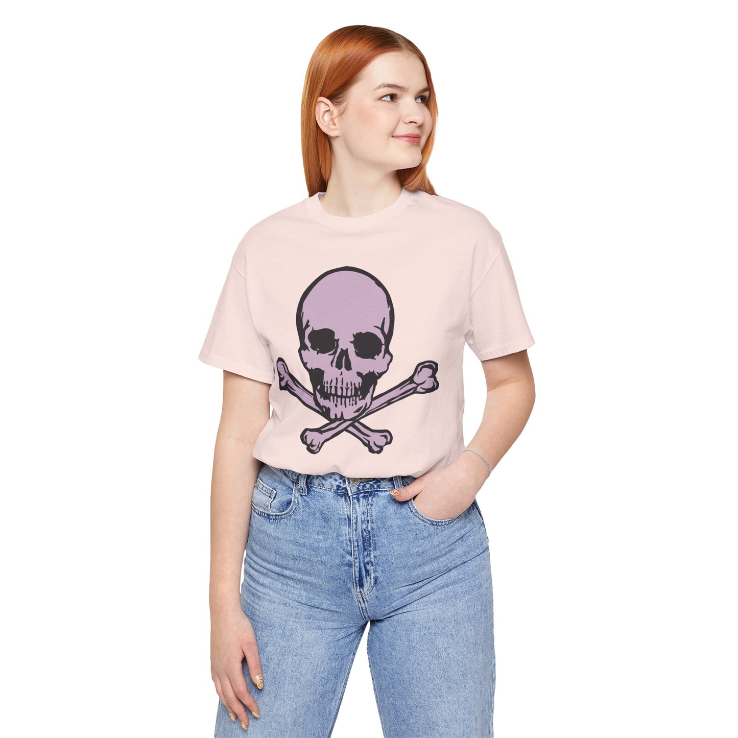 2-Pink Skull Graphic Design Tee, Skull Shirt, Vintage Tees, Art Design T-Shirt, Vintage Graphic Tee, Art Shirts with Skulls