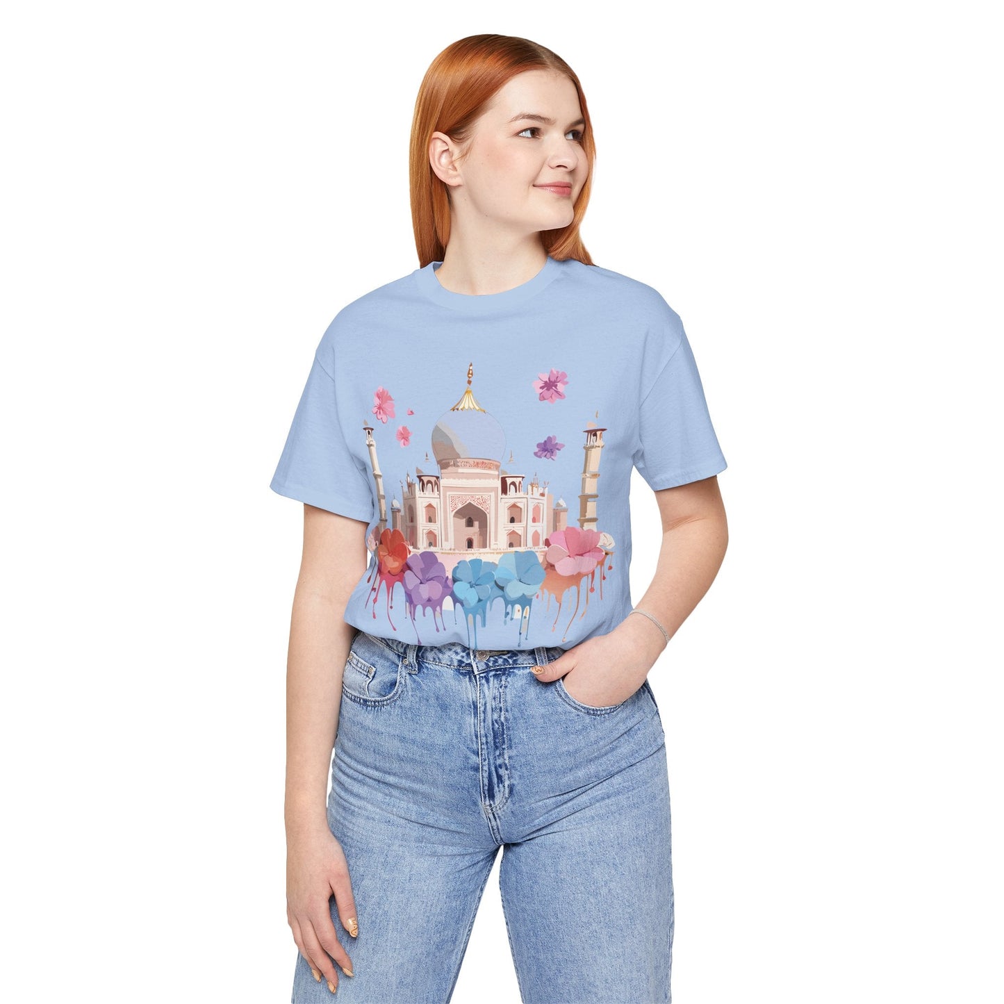 Taj Mahal Graphic Tee Unisex Short Sleeve Shirt By Adelpha With Vintage Inspired Artwork
