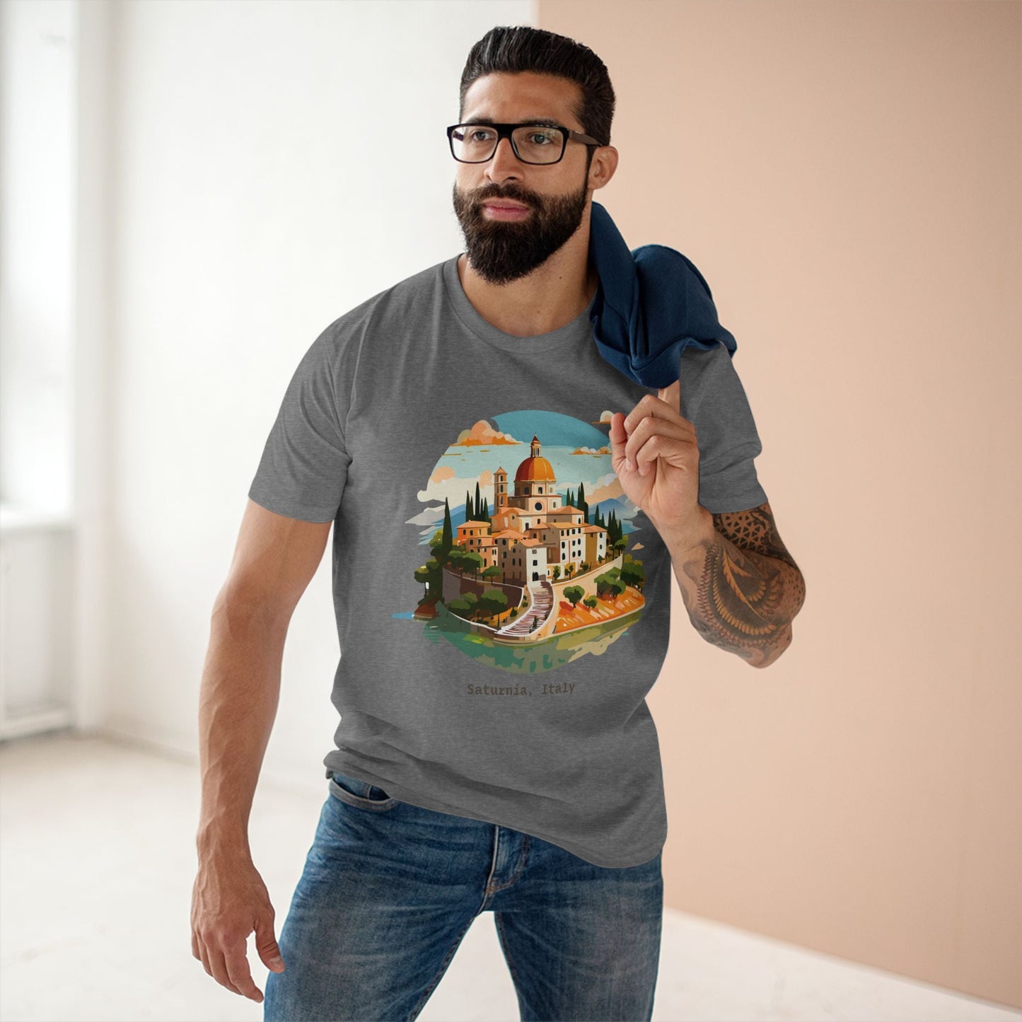 Italy Travel Shirt Unisex Tourist Tee With Original Art Design Retro2Nova Premium Cotton