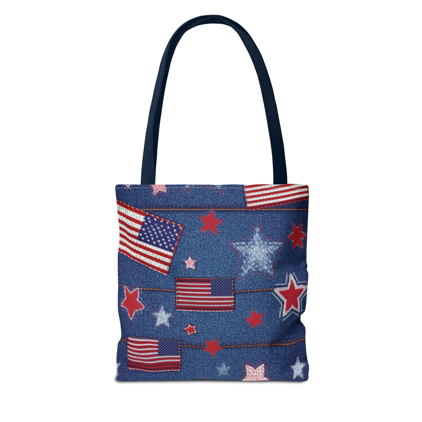 4th of July Graphic Denim Fabric Imitation Print Unisex Canvas Bag Poly Spun 3 Sizes Tote Bag 200-10