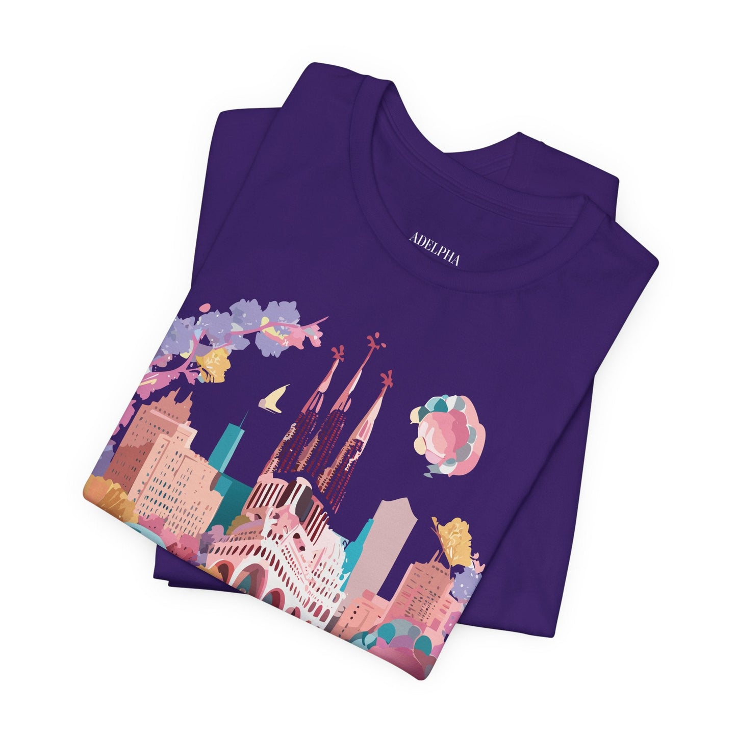 Tourist Shirt Barcelona Graphic Tee Unisex Vintage Style Adelpha Artwork Art Design Tee
