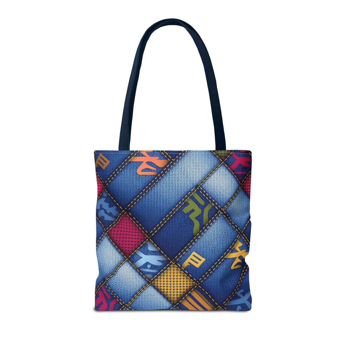 Denim Fabric Imitation Print Unisex Canvas Bag Poly Spun 3 Sizes Tote Bag 186-4
